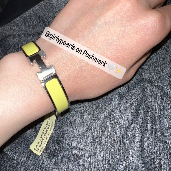 Hermès Clic H Bracelet Jaune Citron PM NEW - Picture 16 of 17